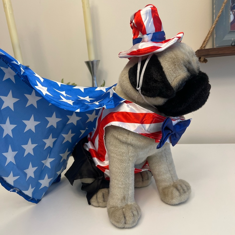 Uncle Sam Patriotic USA Dog Costume 4th of July Pet Outfit